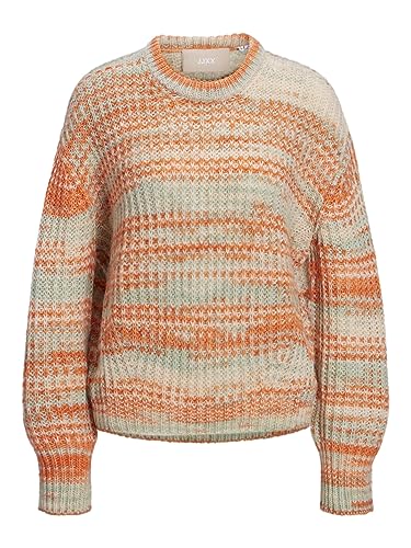 JJXX Women's JXSIMONE LS CNECK Knit NOOS Pullover, Beige/Stripes:/Multi Space dye, L von JJXX