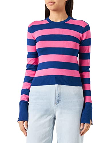 JJXX Damen Jjxx Jxvalentina Ls Soft Stripe Cropped Knit, Sodalite Blue/Stripes:/Carmine Rose, S von JJXX