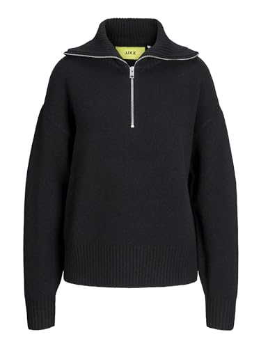 JJXX Damen JXSIKA Half Zip Knit Pullover, Black, M von JJXX