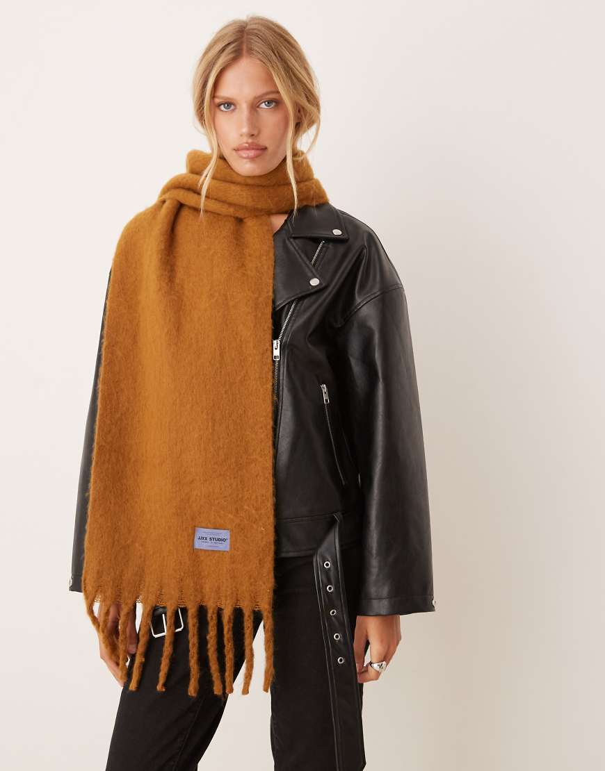 JJXX - Flauschiger Oversize-Schal in Senfgelb von JJXX