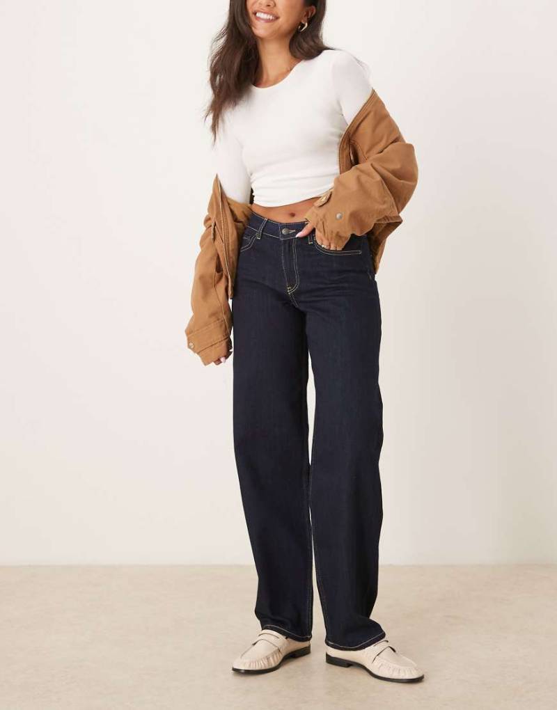 JJXX - Fuji - Barrel-Leg-Jeans in dunkler Waschung-Marineblau von JJXX