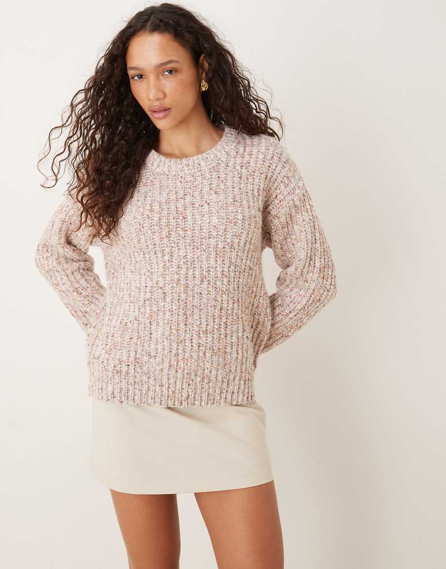 JJXX - Grobstrickpullover in Creme-Rosa-Mix-Neutral von JJXX