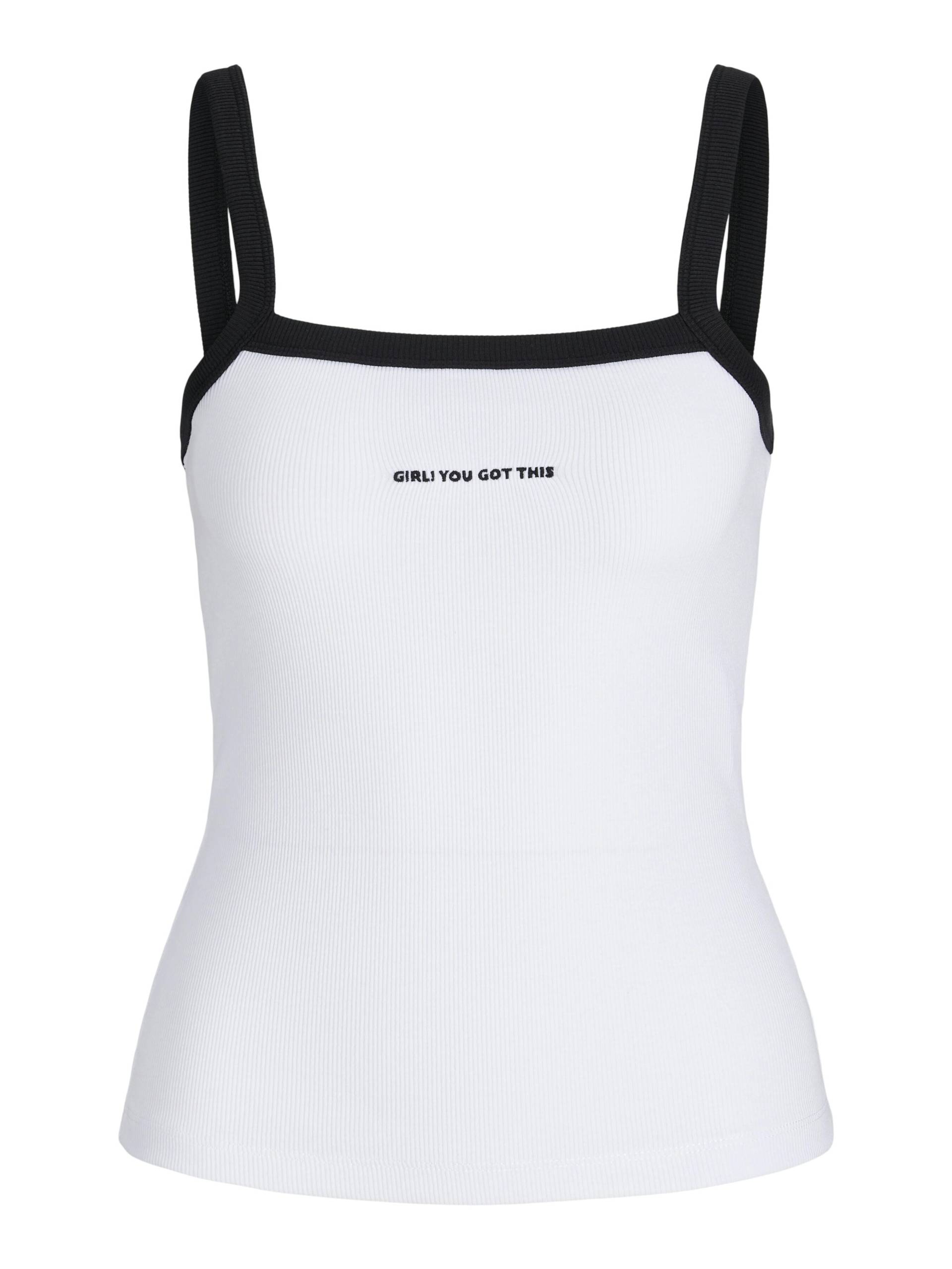 JJXX - JXFIFI STR SL RIB EMB TOP JRS bright white - Gr. - XS von JJXX