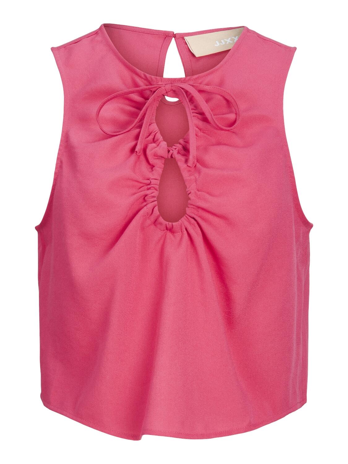 JJXX - JXLYDIA CROPPED SL TOP WVN raspberry sorbet - Gr. - S von JJXX