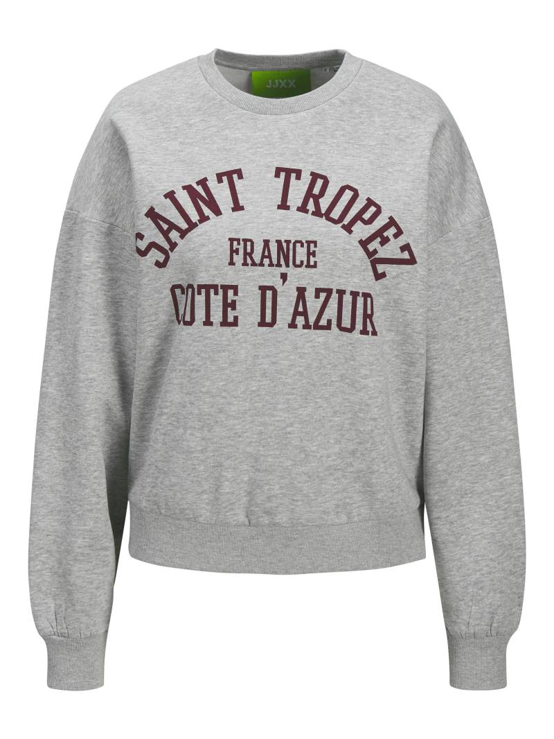 JJXX - JXMERLE RLX SHORT LS CREW SWT LN light grey melange - Gr. - L von JJXX