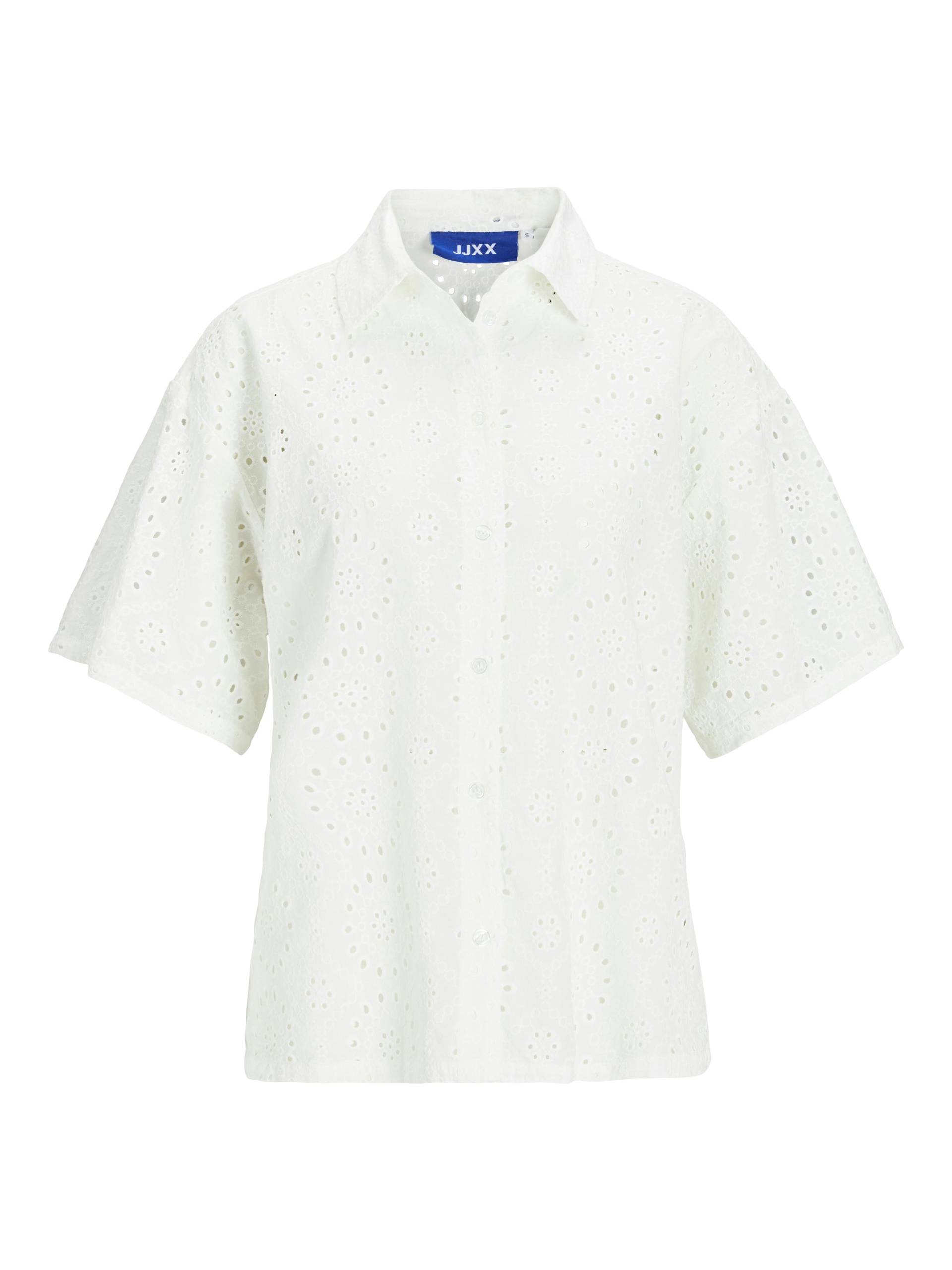 JJXX - JXMILLIE BRODERIE SS SHIRT WVN blanc de blanc - Gr. - S von JJXX