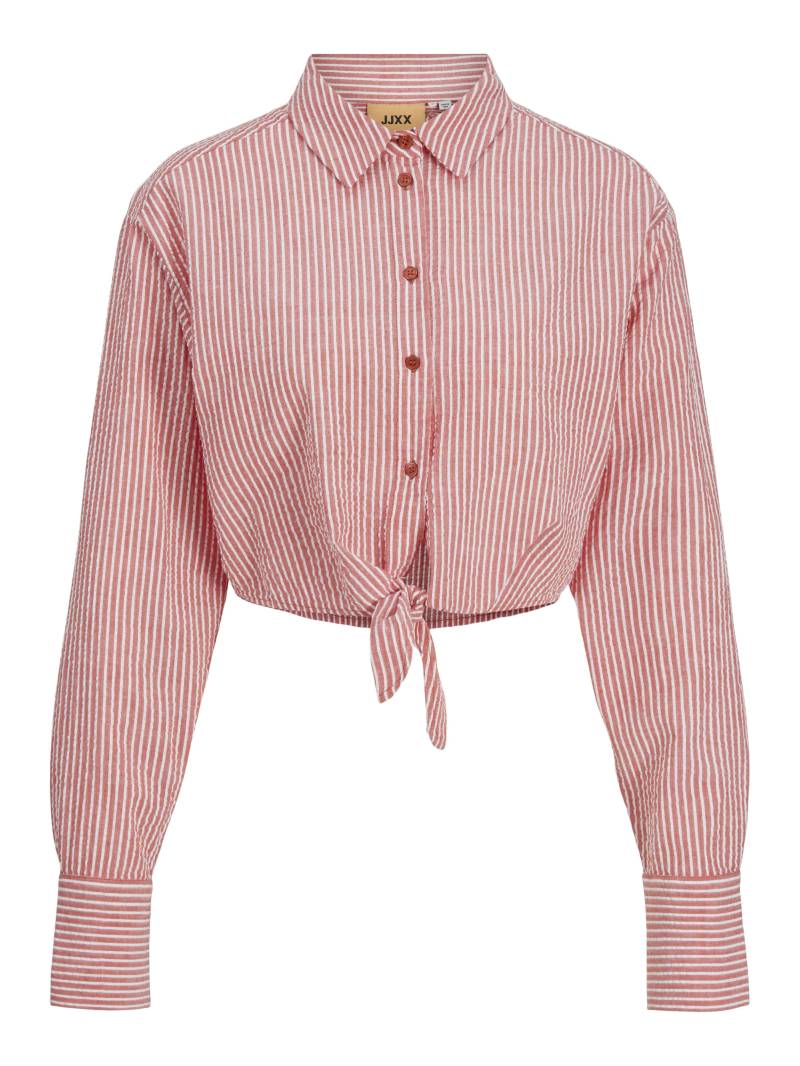 JJXX - JXWINDY SEERSUCKER LS KNOT SHIRT WVN racing red - Gr. - S von JJXX