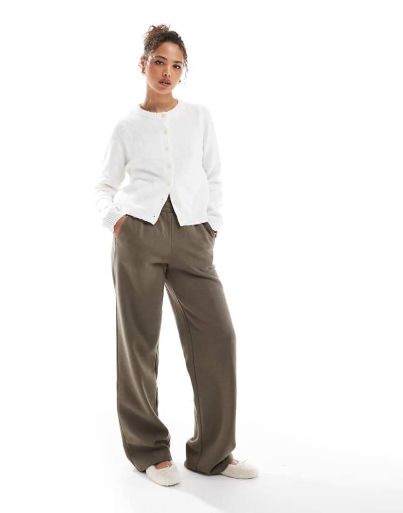 JJXX - Jogginghose aus Sweatstoff in Khaki mit weitem Bein-Braun von JJXX