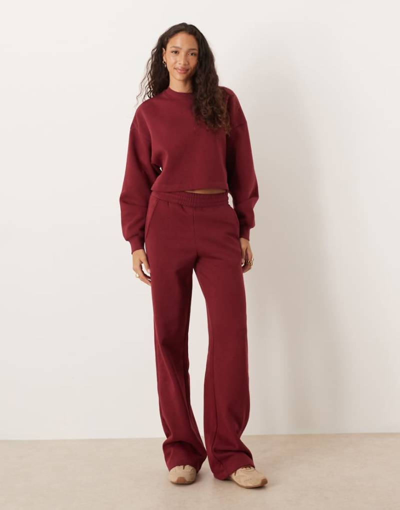 JJXX - Jogginghose in Burgunderrot mit weitem Bein von JJXX