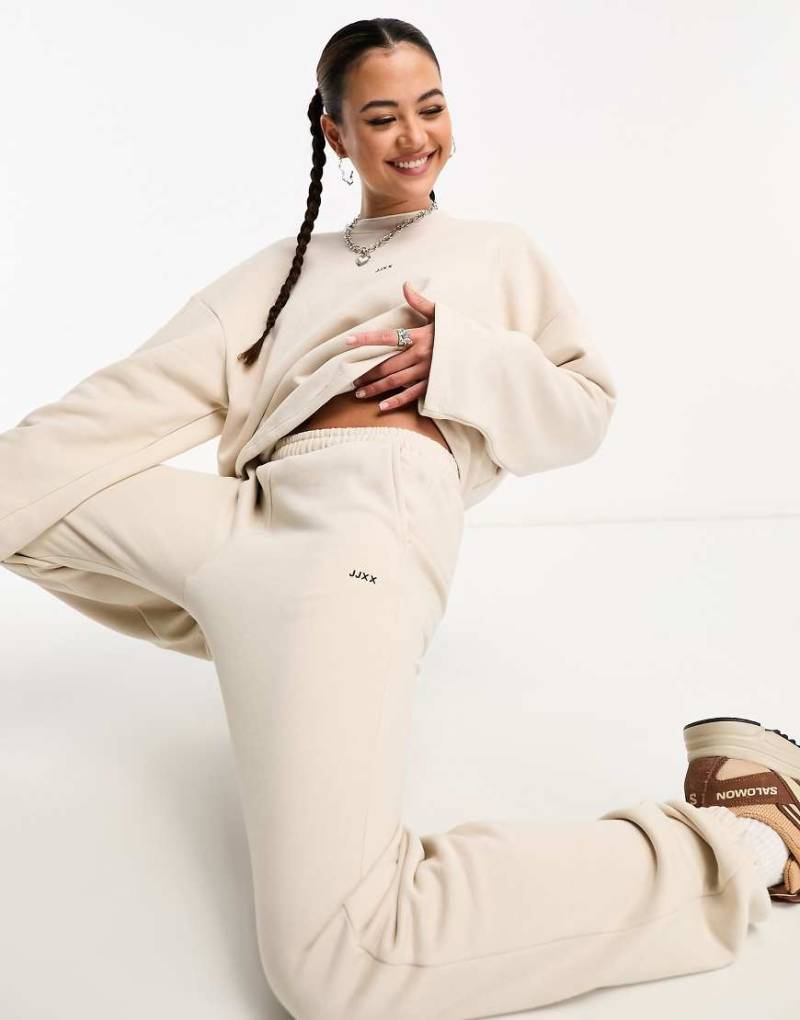 JJXX - Jogginghose in Creme mit Slogan-Neutral von JJXX