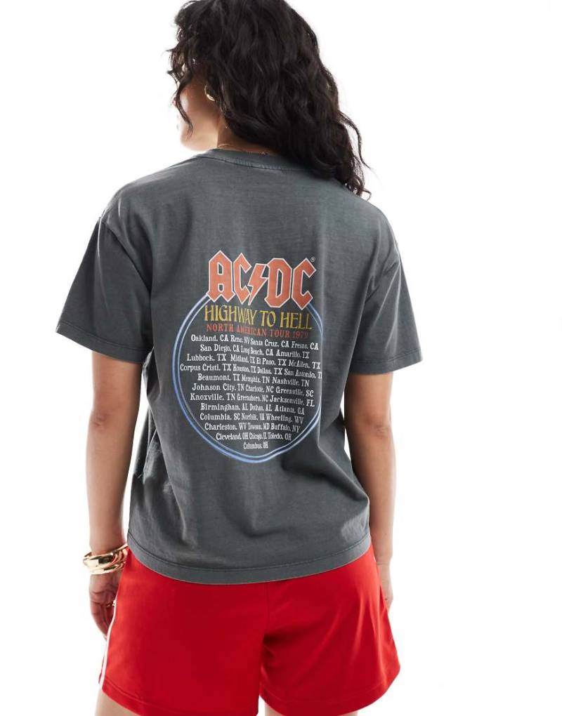 JJXX - Kastiges T-Shirt in Grau mit „AC/DC"-Print von JJXX