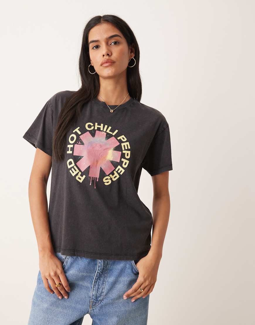 JJXX - Kastiges T-Shirt in Grau mit „Red Hot Chilli Peppers"-Print von JJXX