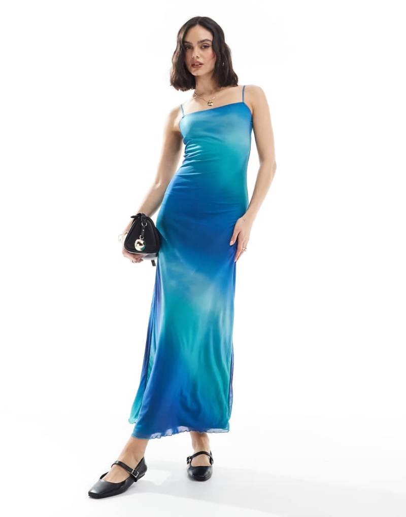 JJXX - Maxikleid aus Mesh in Blau mit Ombré-Print-Bunt von JJXX