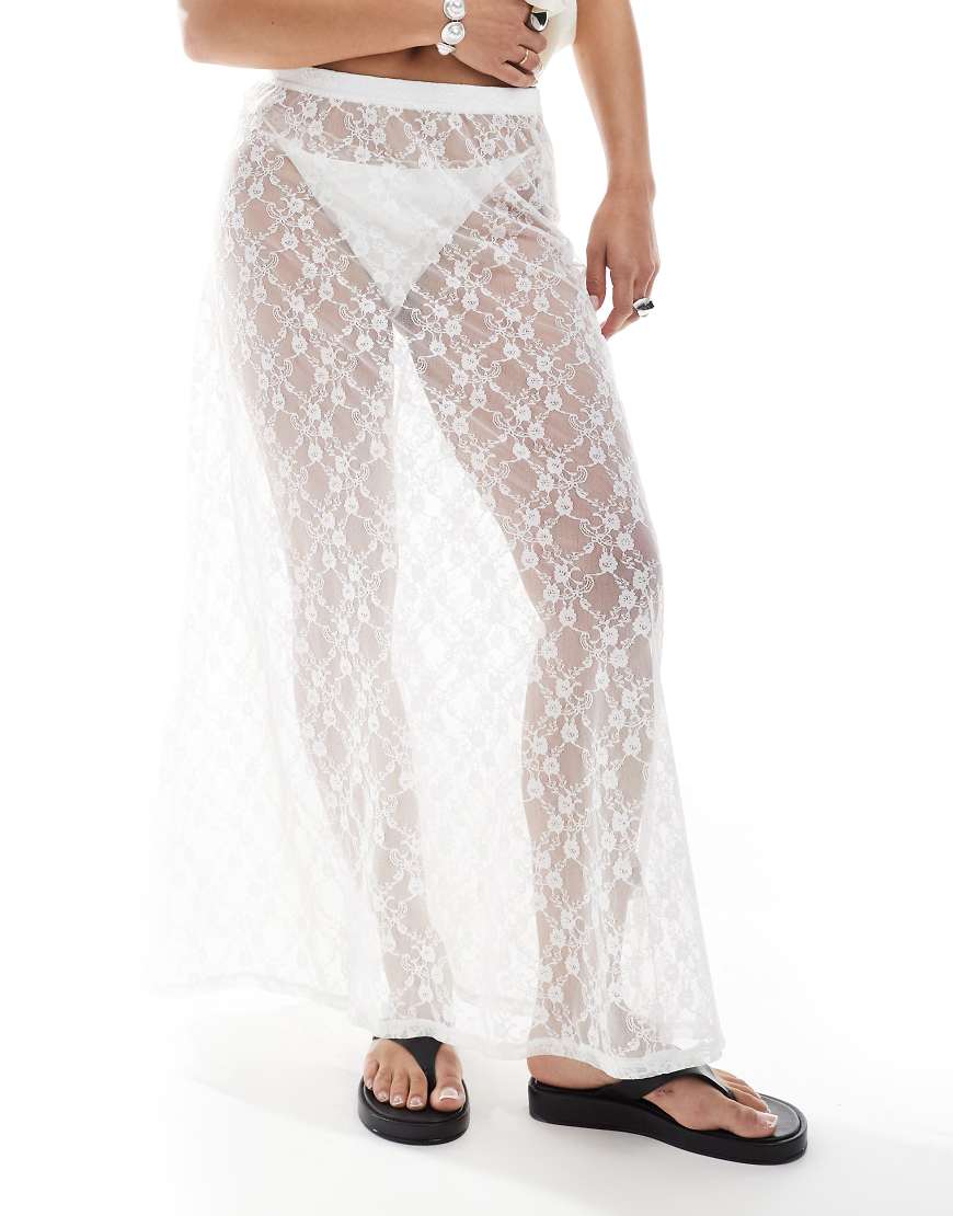 JJXX - Midirock aus Spitze in Weiß von JJXX