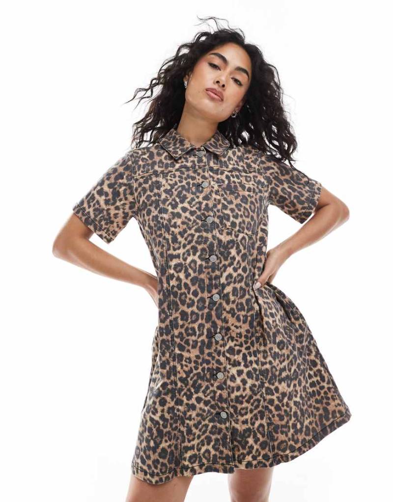 JJXX - Minikleid mit mehrfarbigem Leopardenmuster-Bunt von JJXX