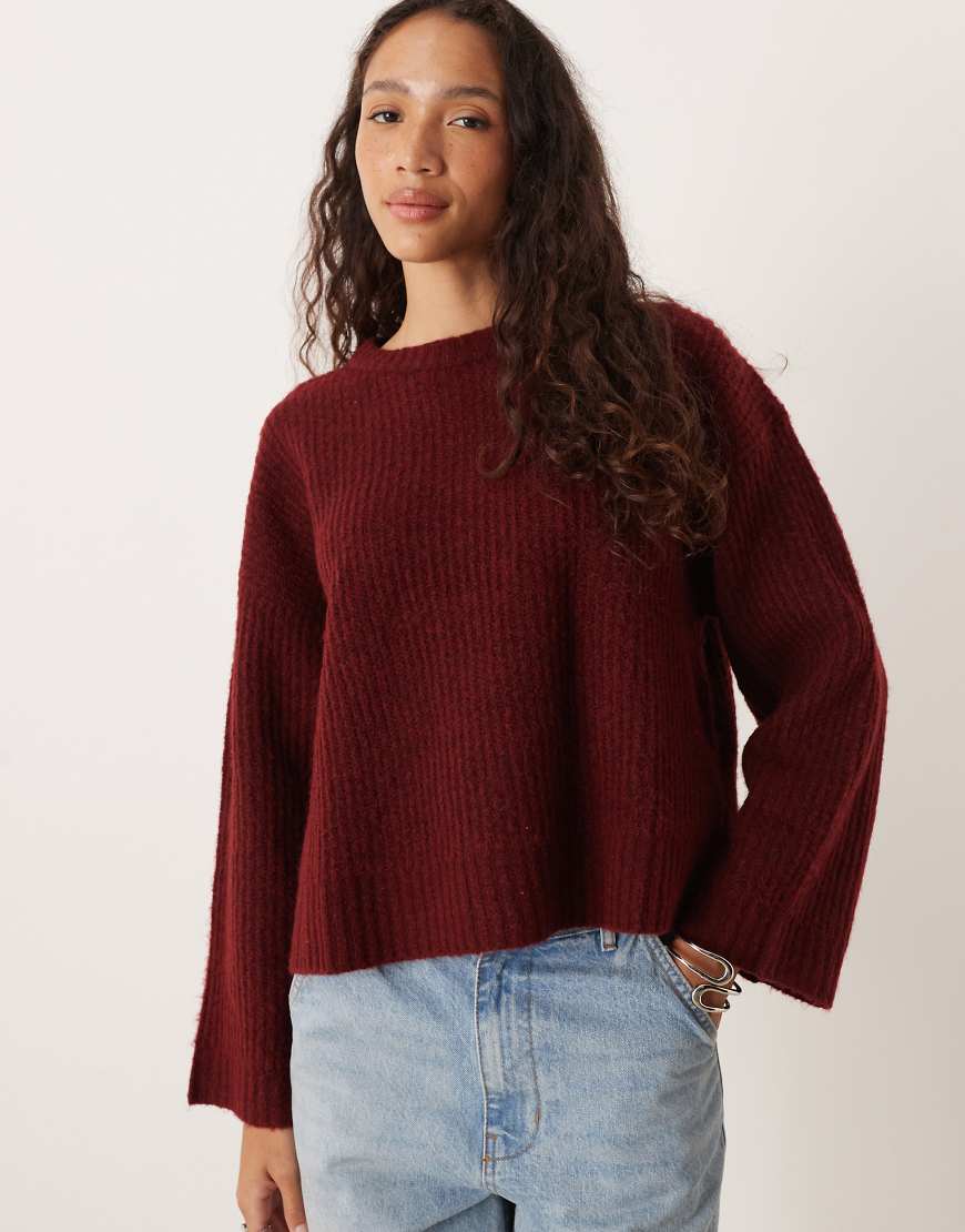 JJXX - Oversize-Pullover in Burgunderrot von JJXX