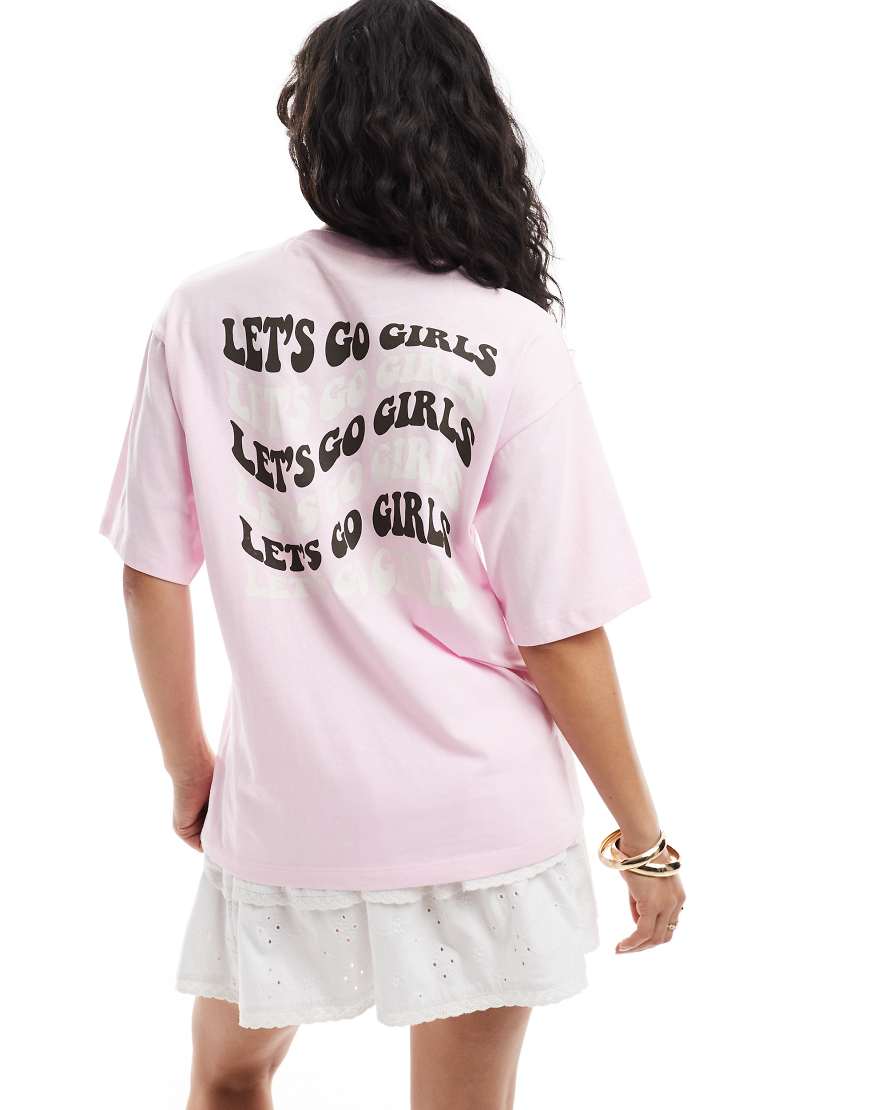 JJXX - Oversize-T-Shirt in Rosa mit „Girls"-Rückenprint JJXX - Oversize-T-Shirt in Rosa mit „Girls"-Rückenprint von JJXX