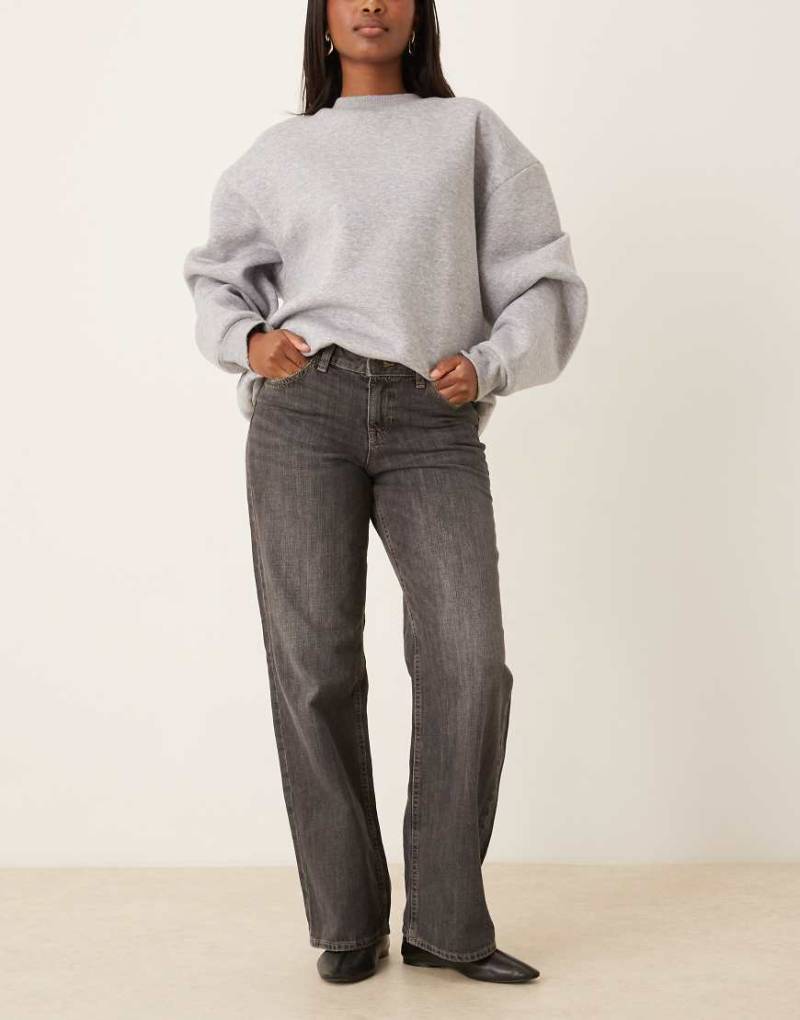 JJXX - Palermo - Jeans in dunkelgrauer Waschung mit weitem Bein und niedrigem Bund von JJXX