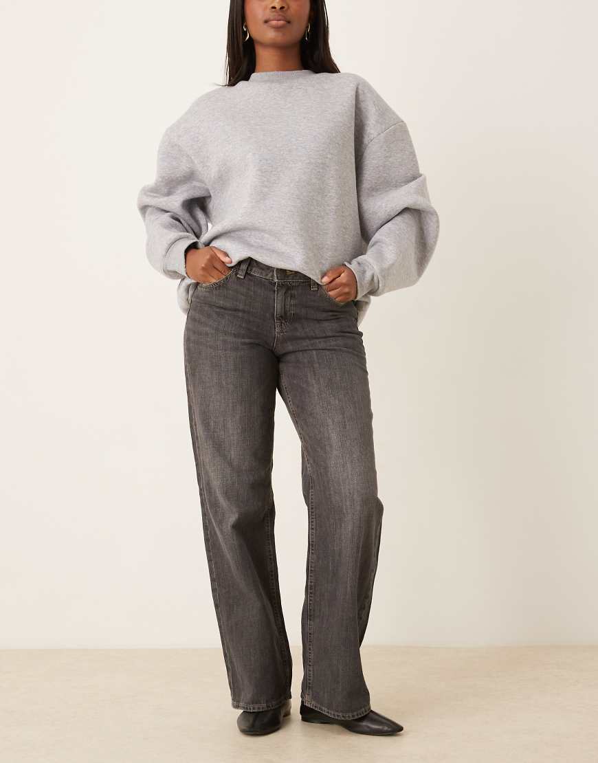 JJXX - Palermo - Jeans in dunkelgrauer Waschung mit weitem Bein und niedrigem Bund von JJXX