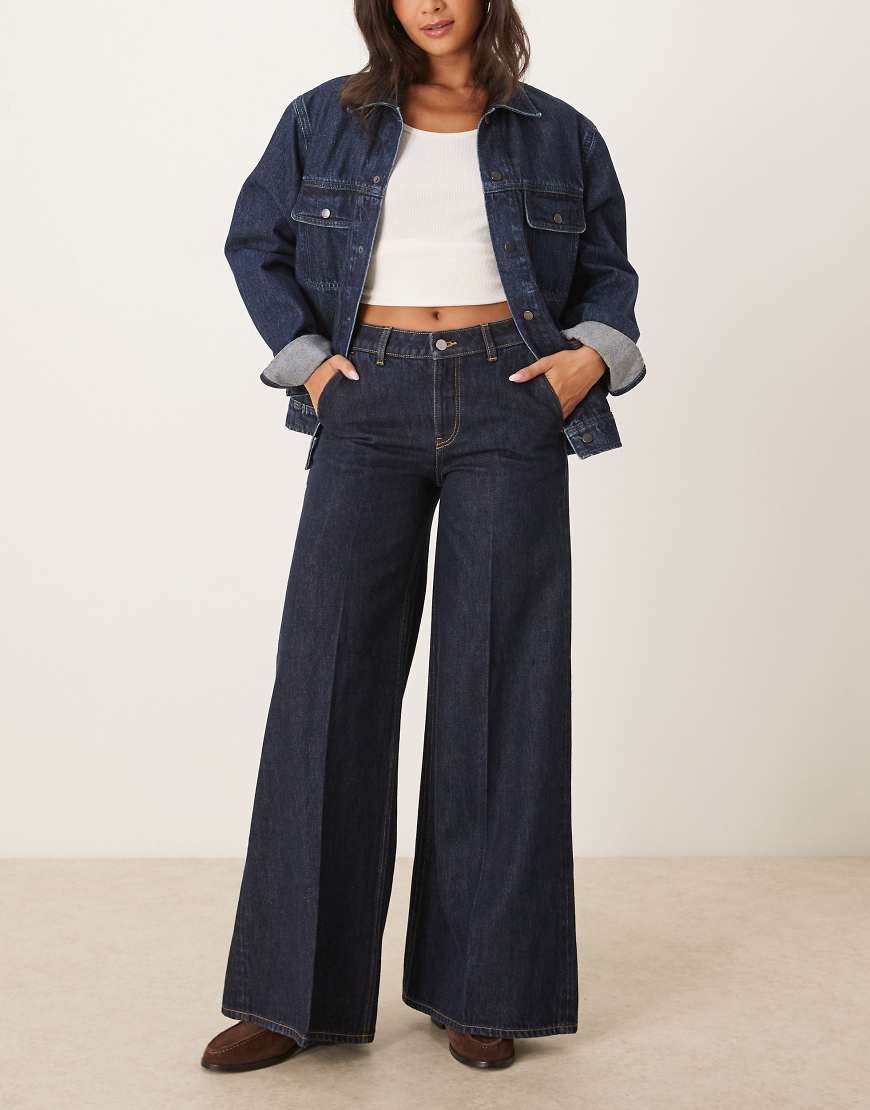 JJXX - Palma - Lockere Jeans in Dunkelblau mit Ziernaht-Marineblau von JJXX
