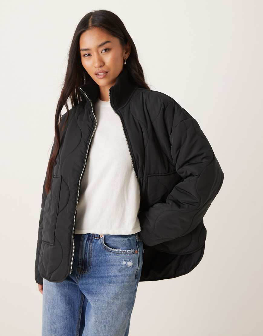 JJXX - Serena - Hochgeschlossene Steppjacke in Schwarz von JJXX