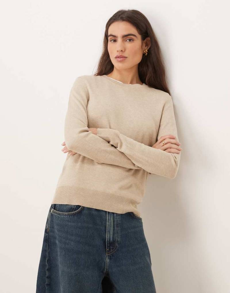 JJXX - Strickpullover in Beige mit Rundhalsausschnitt-Neutral von JJXX