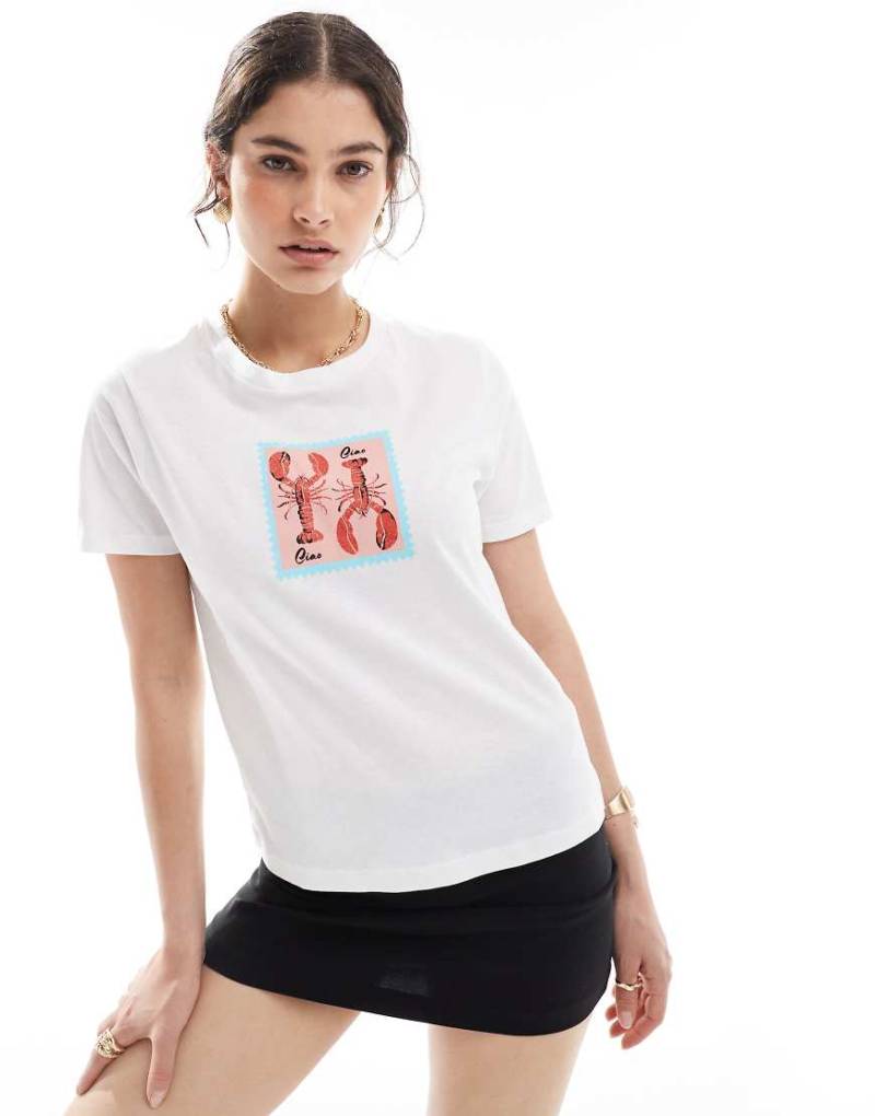 JJXX - T-Shirt in Weiß mit Hummer-Print von JJXX