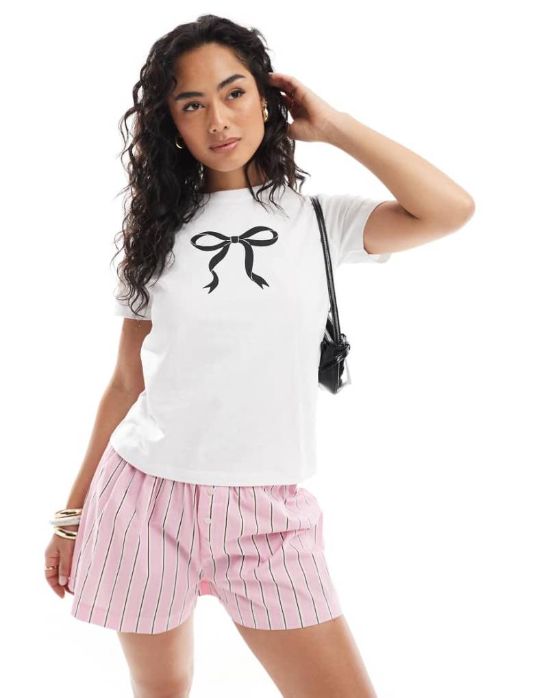 JJXX - T-Shirt in Weiß mit Schleife von JJXX