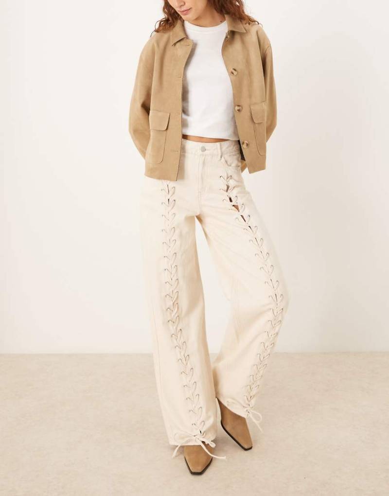 JJXX - Tokyo - Jeans in Cremeweiß mit Schnürung von JJXX