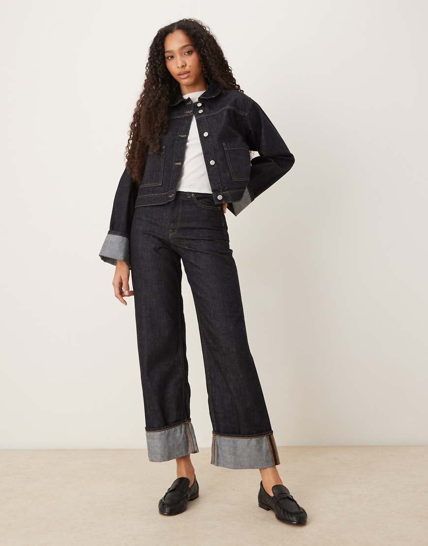 JJXX - Tokyo - Jeans in dunkelblauer Waschung mit Umschlagsaum-Marineblau von JJXX