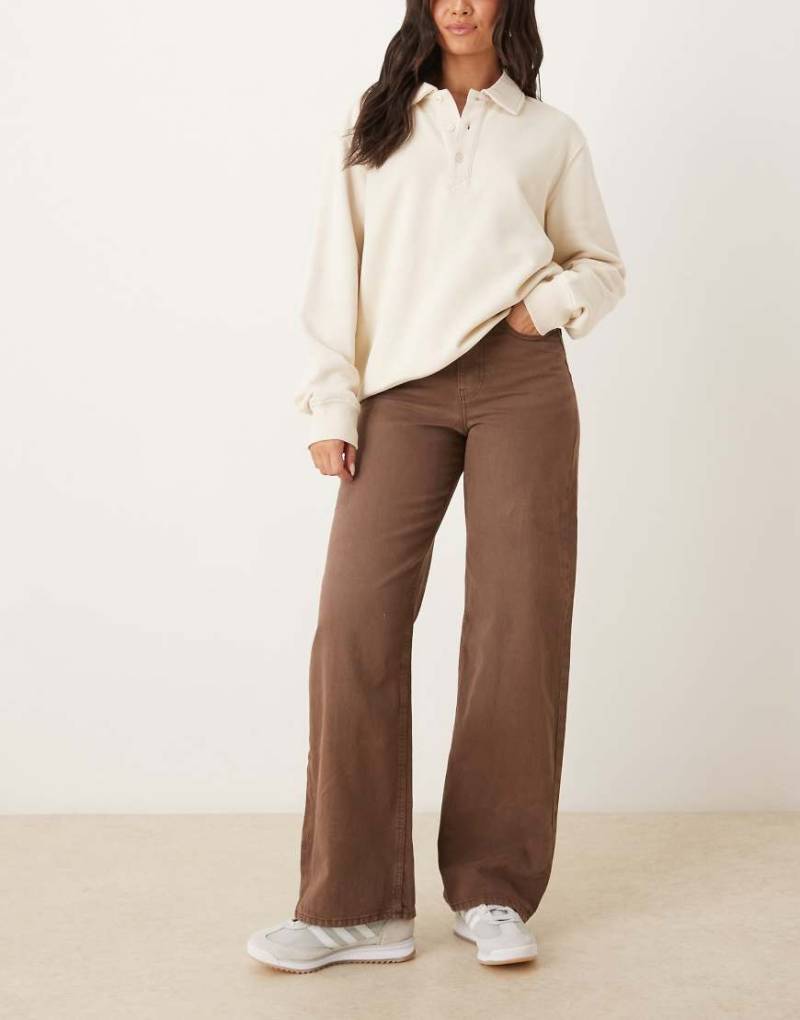 JJXX - Tokyo - Jeans in verwaschenem Braun mit weitem Bein-Brown von JJXX