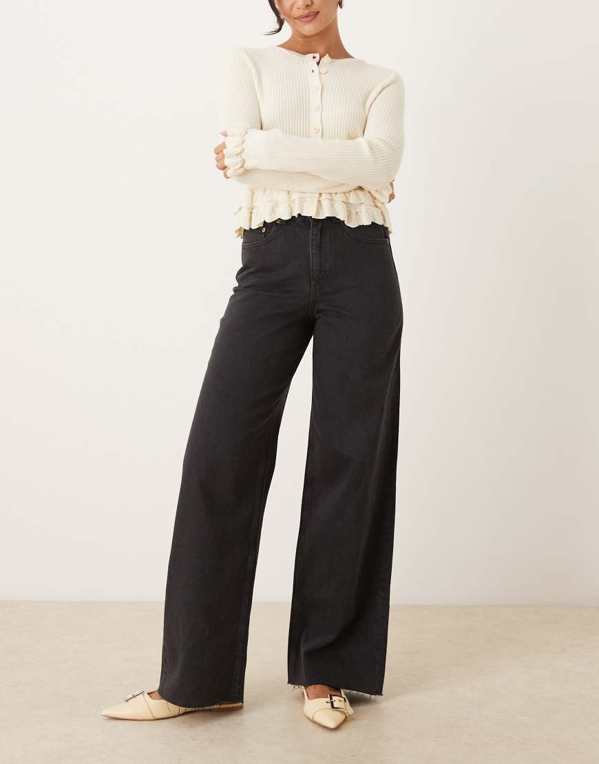 JJXX - Tokyo - Wide-Fit-Jeans in schwarzer Waschung von JJXX