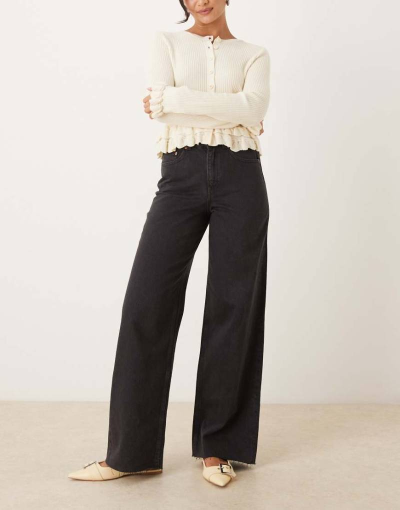 JJXX - Tokyo - Wide-Fit-Jeans in schwarzer Waschung von JJXX