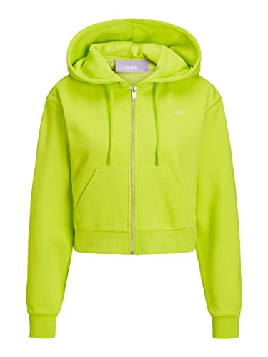 JJXX Women's JXABBIE LS REG Every Brush Zip Hood NOOS Sweatjacke, Lime Punch/Print:Lime Cream, M von JACK & JONES