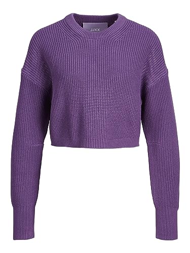 JJXX Women's JXCARLOTA LS Twist Cropped CN Knit Pullover, Royal Lilac, S von JJXX