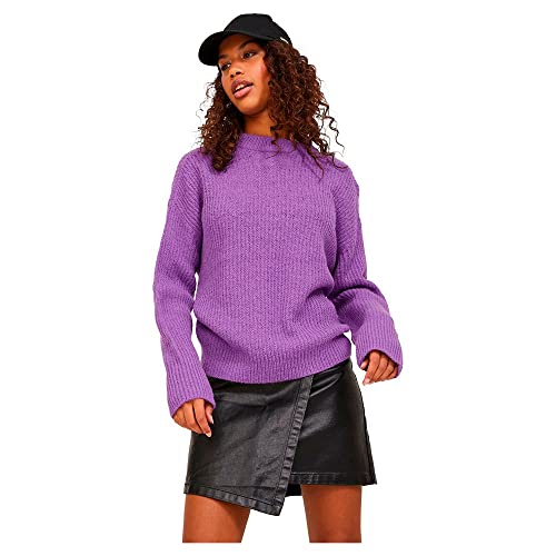 JJXX Women's JXEMBER LS Fluffy Crew Neck Knit NOOS Pullover, Royal Lilac, L von JJXX