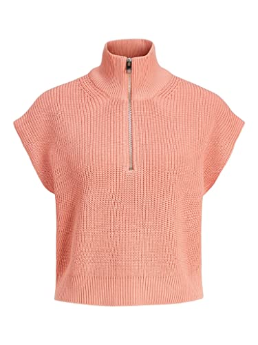 JJXX Women's JXFLORENCE Twist Half Zip Knit Vest Pullover, Coral Haze, L von JJXX