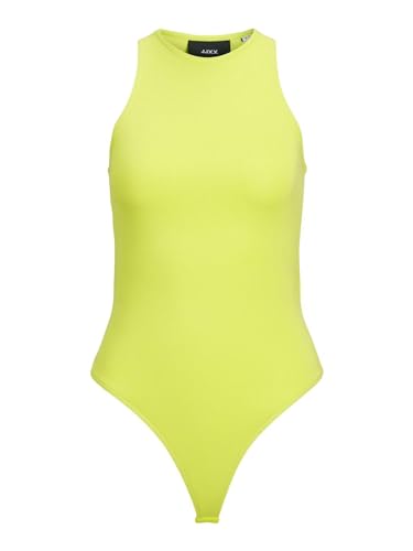 JJXX Women's JXIVY Tight SL Oneck Dream Body, Lime Punch/Print:Tonal Print, M von JJXX