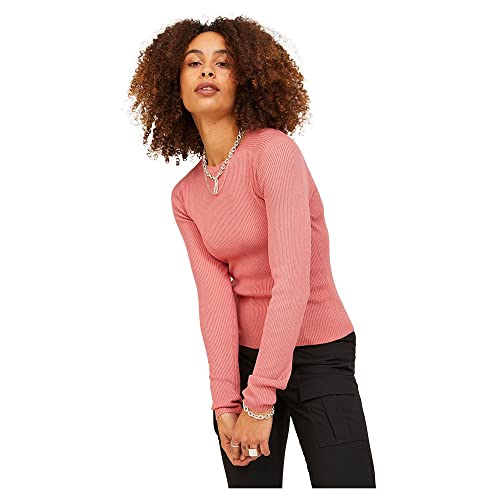 JJXX Women's JXTAYA LS Ribbed Crew Neck Knit Pullover, Coral Haze, L von JJXX