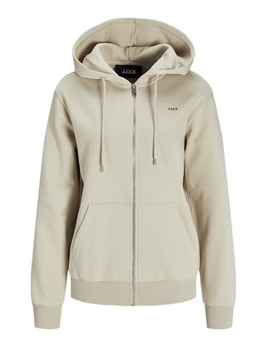 Jack & Jones Damen Jxabbie RLX Ls Every Zip Hood SWT Noos Sweatshirt-Jacke, Moonbeam, L EU von JJXX
