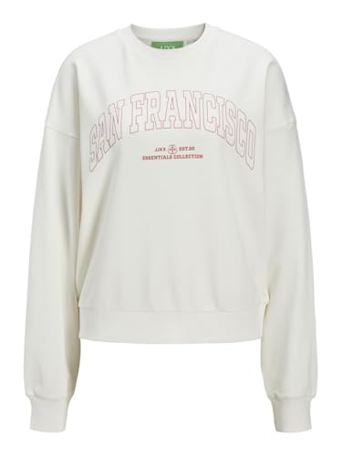 Jack & Jones Damen Jxmerle Spring RLX Short Ls Crew SWT Sweatshirt, Vanilla Ice, XS EU von JJXX