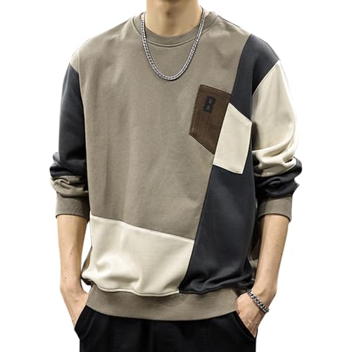 JJdocvanatic Herren Rundhals Pullover Kontrastfarbe Sweatshirt Freizeit Langarmshirt Herbst Winter JJdocvanatic Herren Rundhals Pullover Kontrastfarbe Sweatshirt Freizeit Langarmshirt Herbst Winter von JJdocvanatic