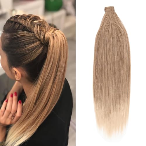 JJstar 70 cm gerader Pferdeschwanz-Verlängerung, zum Anklipsen, synthetisches Haarteil für Damen von JJstar