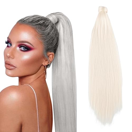 JJstar 70 cm gerader Pferdeschwanz-Verlängerung, zum Anklipsen, synthetisches Haarteil für Damen von JJstar