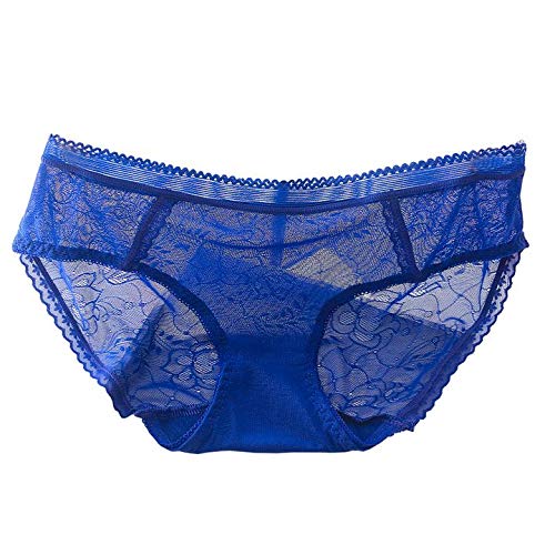 JK Home Damen Unterwäsche Transparent Niedrige Taille Unterhosen Slips Bikini Panties Gr. 38, 1 x Royalblau von JK Home