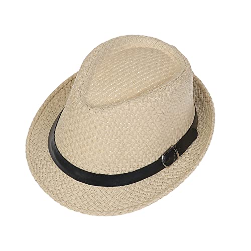 JK Home Hawaiianische Fedora-Strohhüte für Herren und Damen, Unisex, Trilby, Panama, Sommer, Sonne, Jazz, Kostüm, Party von JK Home