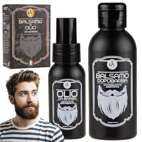 JK LUX Bartöl-Set 50 ml und Bartbalsam für Männer 125 ml, hergestellt in Italien, Bart-Set für Herren, pflegend, feuchtigkeitsspendend und erfrischend, um das Haar zu erweichen und Juckreiz zu JK LUX Bartöl-Set 50 ml und Bartbalsam für Männer 125 ml, hergestellt in Italien, Bart-Set für Herren, pflegend, feuchtigkeitsspendend und erfrischend, um das Haar zu erweichen und Juckreiz zu von JK LUX