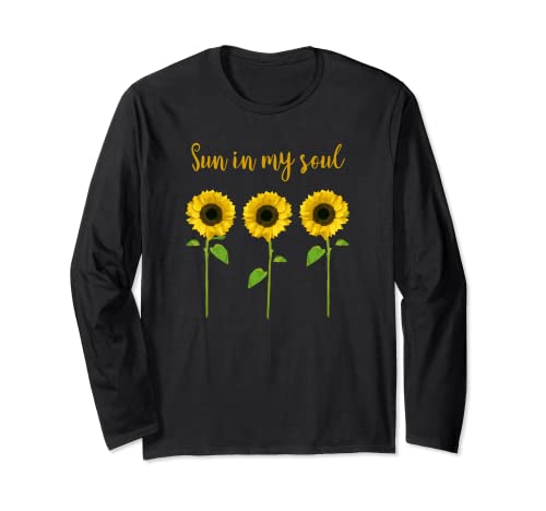 Sun In My Soul T-Shirt mit süßem Sonnenblumen-Motiv für Damen Langarmshirt Sun In My Soul T-Shirt mit süßem Sonnenblumen-Motiv für Damen Langarmshirt von JK Sunflower Design Tees