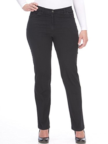 JK KjBrand Damen Stretch-Jeans Betty Schwarz Kurz-Größe mit Komfort-Bund Plus Size KJ Brand, Hosengröße:46 von KjBrand