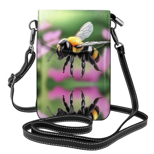 JKDGOJ A Little Bee Prints Crossbody-Tasche, Handytasche, kleine Damenbrieftasche, ein praktisches Geschenk zum Ausgehen, Trainieren und Einkaufen von JKDGOJ